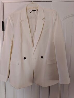 Tahari Cream Tailored Blazer Jacket